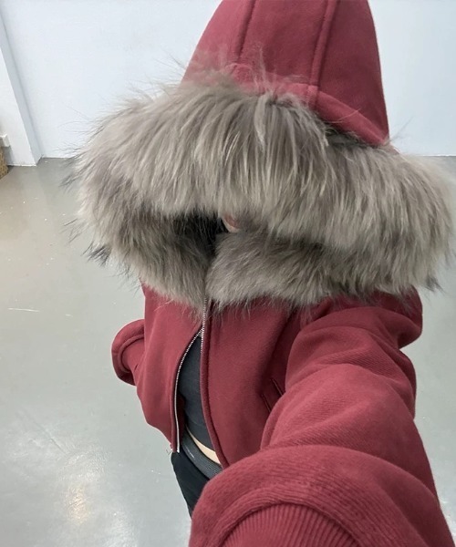 「CELENA BEATS」 ジップアップパーカー M レッド レディース_画像2