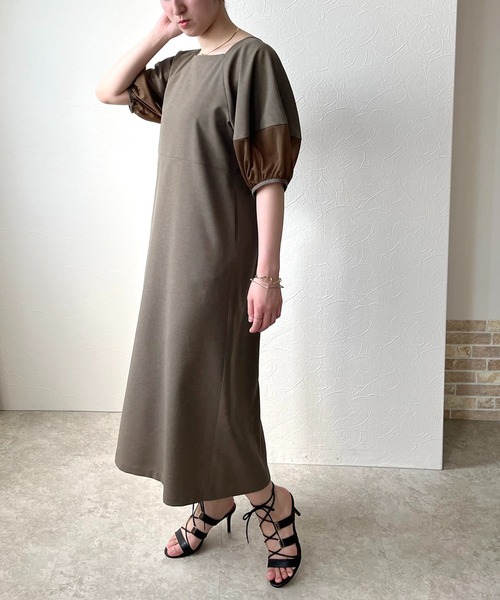 「LHELBIE」 半袖ワンピース M ブラック レディース_画像2