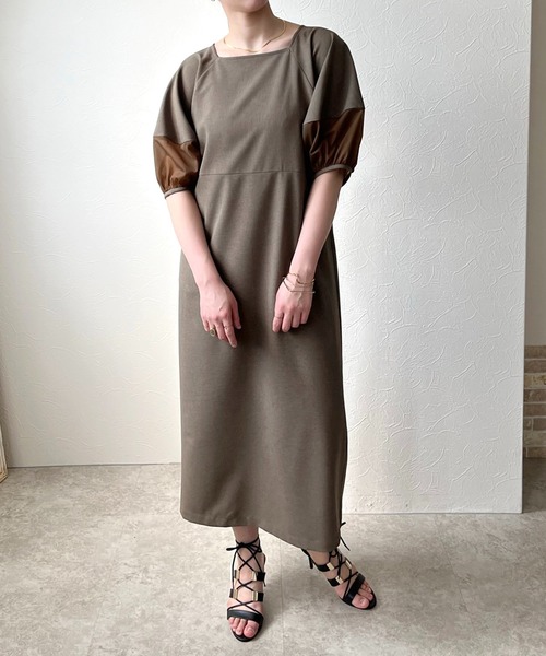 「LHELBIE」 半袖ワンピース M ブラック レディース_画像6