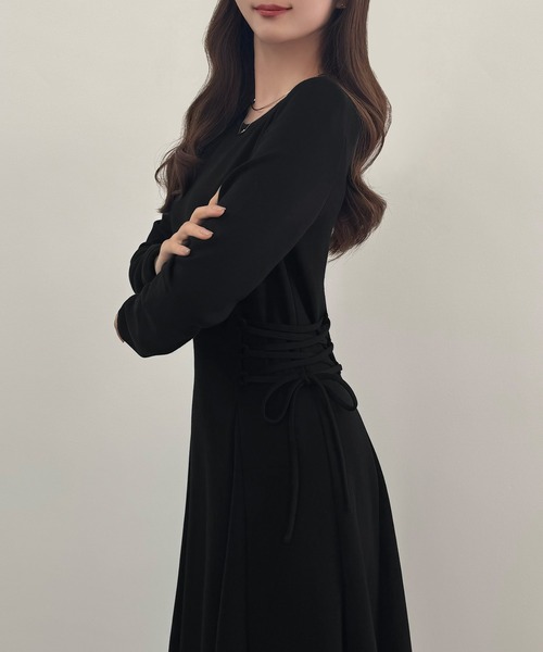 「CENEA」 長袖ワンピース MEDIUM チャコール レディース_画像5