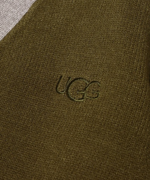 「UGG」 ニットカーディガン L カーキ レディース_画像8