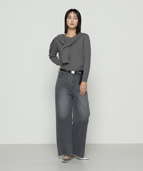 「COMME CA」 長袖ニット 9号 ブルー レディース_画像2