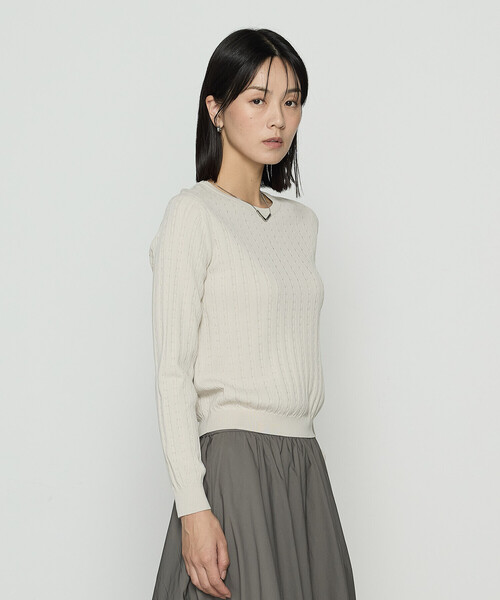 「COMME CA」 長袖ニット 9号 ブルー レディース_画像5
