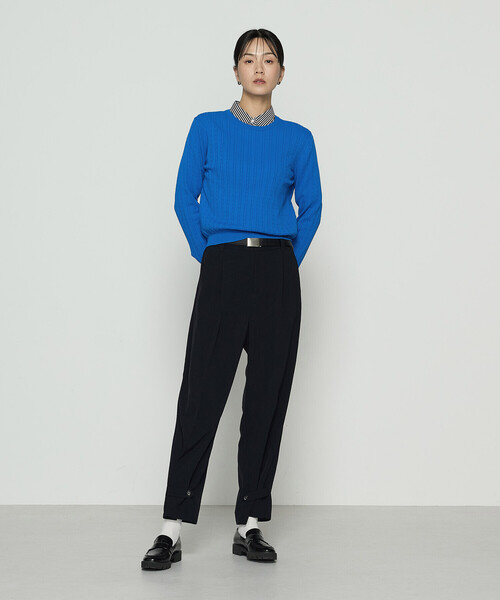 「COMME CA」 長袖ニット 9号 ブルー レディース_画像6