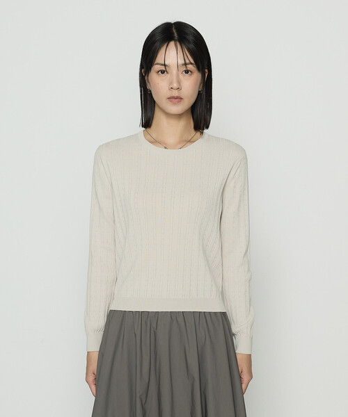 「COMME CA」 長袖ニット 9号 ブルー レディース_画像8