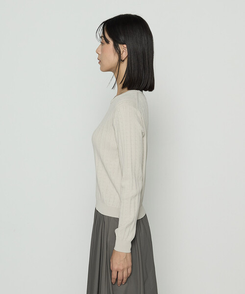 「COMME CA」 長袖ニット 9号 ブルー レディース_画像9