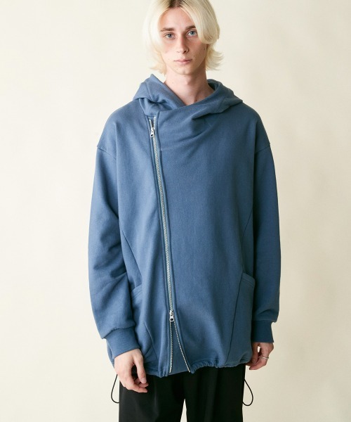 「rehacer」 ジップアップパーカー MEDIUM ブルーグリーン メンズ_画像9