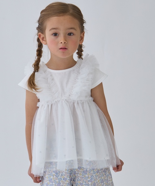 春服 女の子 子供服 まとめ売り 25点セット petit main 古着100 petit main tシャツ 「リンク」チュールフリルチュニック キッズ 子供
