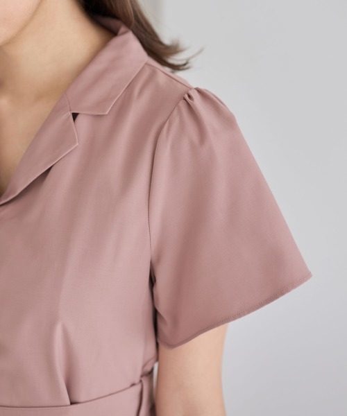 「alotta」 シャツワンピース M ピンク レディース_画像2