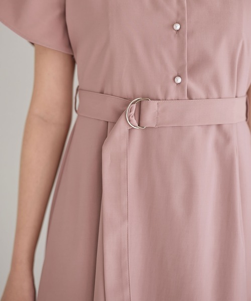 「alotta」 シャツワンピース M ピンク レディース_画像3