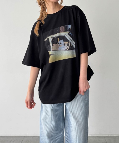 tシャツ Lakey Park　driving dog Tシャツ レディースの画像
