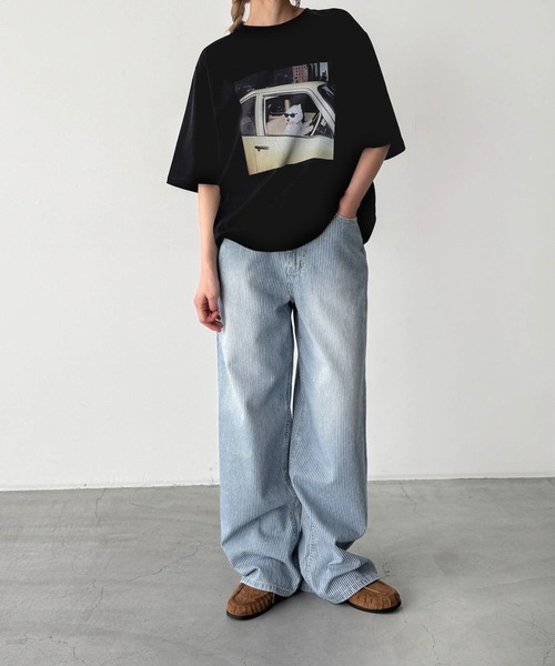 tシャツ Lakey Park　driving dog Tシャツ レディースの画像