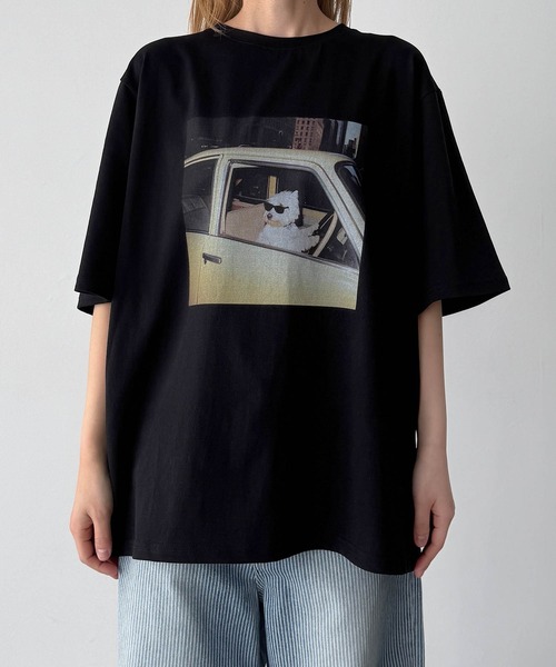 tシャツ Lakey Park　driving dog Tシャツ レディースの画像