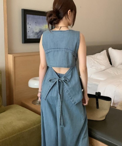 セットアップ バックリボン デニム レディース : ZOZOTOWN Yahoo!店
