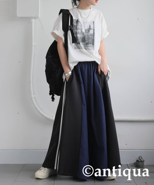 「antiqua」 フレアスカート ONESIZE ブラック レディース_画像3