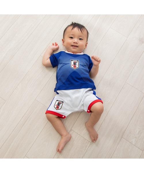 JFA 日本代表　ロンパース　W杯　ベビー　つなぎ　幼児　サッカー　トイザらス ベビー服 ロンパース 半袖ユニホームロンパース サッカー日本代表ver