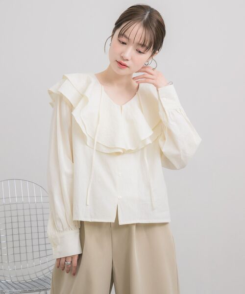 「RETRO GIRL」 長袖ブラウス FREE ベージュ レディース_画像8