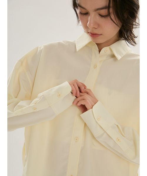 パジャマ ルームウェア 「LUMISHADE」ベーシックシャツ/UVカット/接触冷感 レディースの画像
