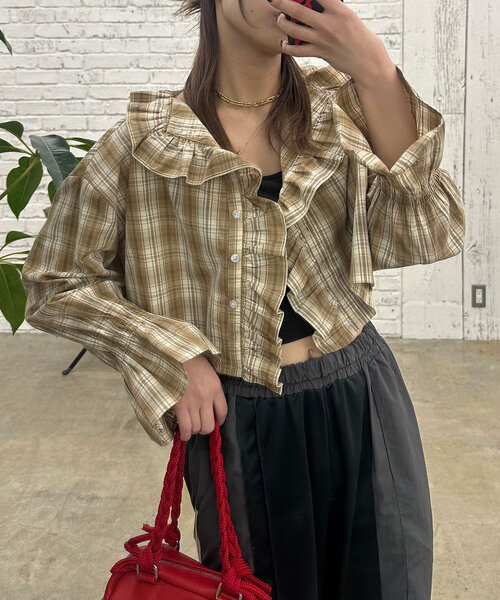 「CIAOPANIC」 長袖ブラウス ONE SIZE ネイビー レディース_画像2