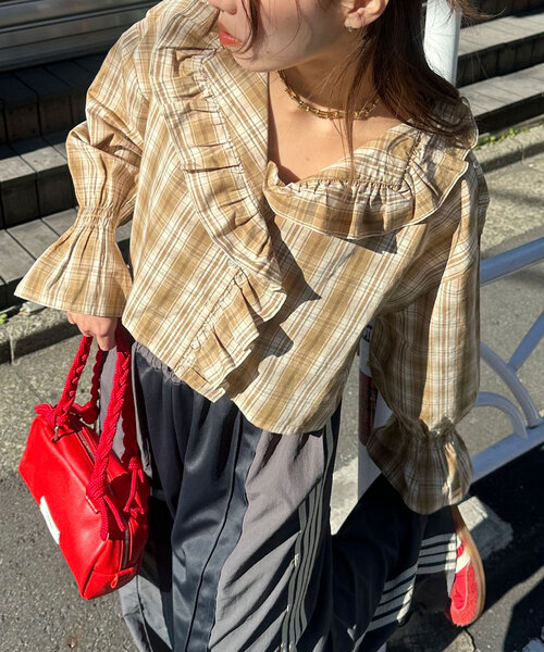 「CIAOPANIC」 長袖ブラウス ONE SIZE ネイビー レディース_画像4
