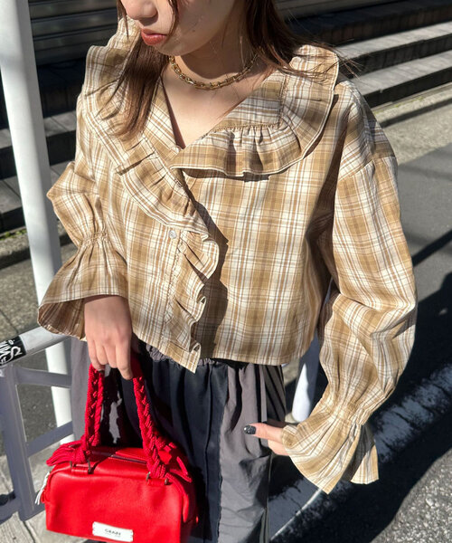 「CIAOPANIC」 長袖ブラウス ONE SIZE ネイビー レディース_画像5