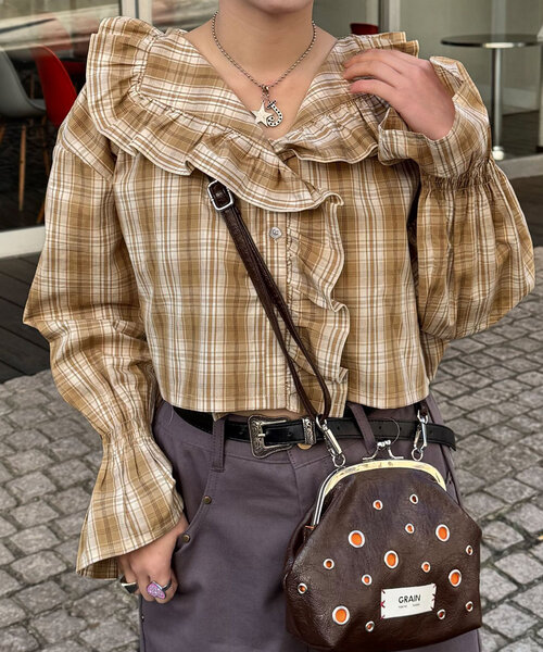 「CIAOPANIC」 長袖ブラウス ONE SIZE ネイビー レディース_画像9