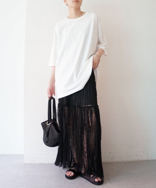Loungedress（ラウンジドレス） ロング スカート レースプリーツ