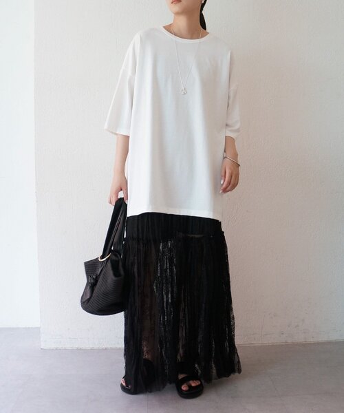 Loungedress（ラウンジドレス） ロング スカート レースプリーツ 