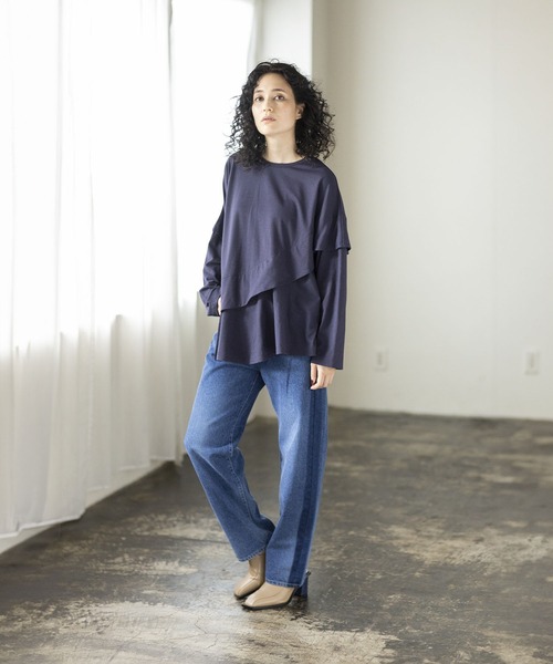 「OSMOSIS」 長袖カットソー ONE SIZE ブラック レディース_画像2