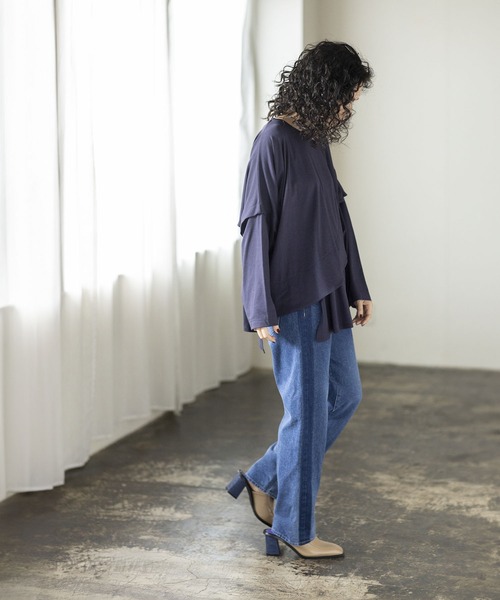 「OSMOSIS」 長袖カットソー ONE SIZE ブラック レディース_画像5