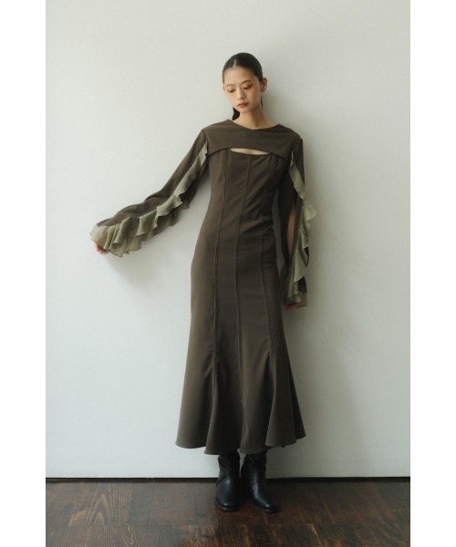 「Knuth Marf」 長袖ワンピース X-SMALL カーキ レディース_画像3