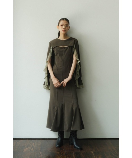 「Knuth Marf」 長袖ワンピース X-SMALL カーキ レディース_画像4