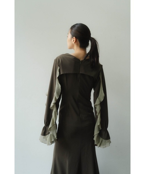 「Knuth Marf」 長袖ワンピース X-SMALL カーキ レディース_画像6