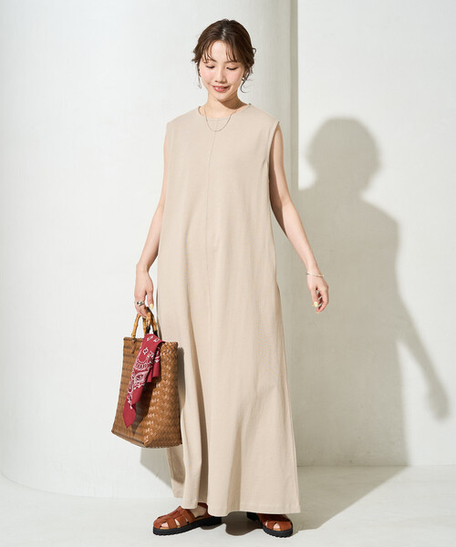 「FREAK'S STORE」 ノースリーブワンピース MEDIUM グレー レディース_画像2