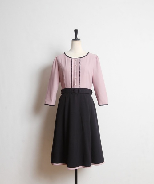 「tocco closet」 7分袖ワンピース M ピンク レディース_画像3