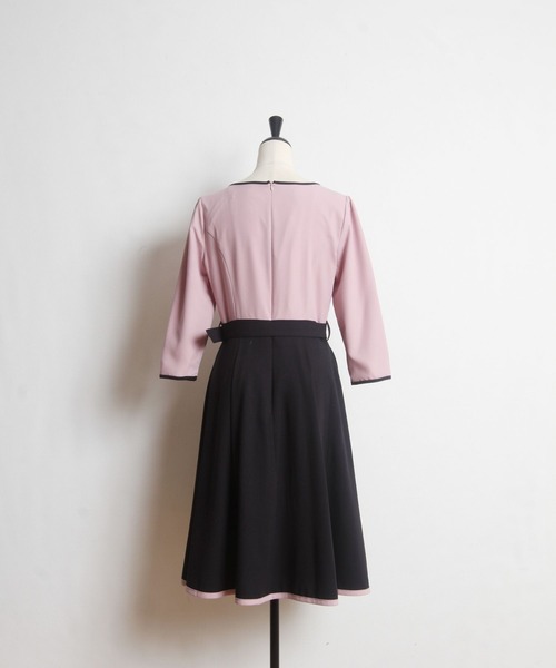 「tocco closet」 7分袖ワンピース M ピンク レディース_画像7