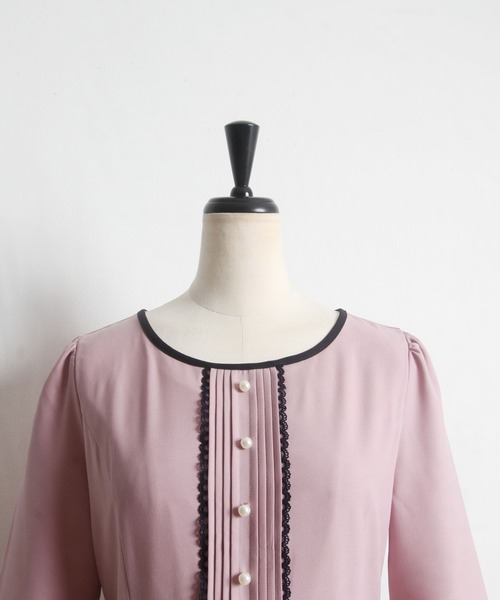 「tocco closet」 7分袖ワンピース M ピンク レディース_画像8