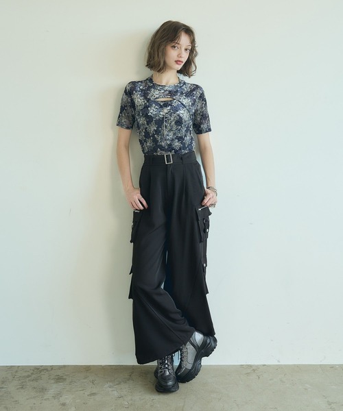 HARE（ハレ） tシャツ 半袖 フラワーフロッキーカット(HARE