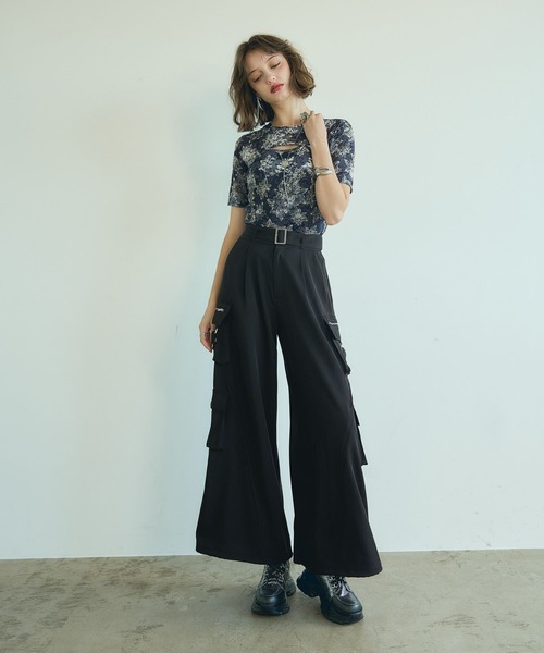 HARE（ハレ） tシャツ 半袖 フラワーフロッキーカット(HARE