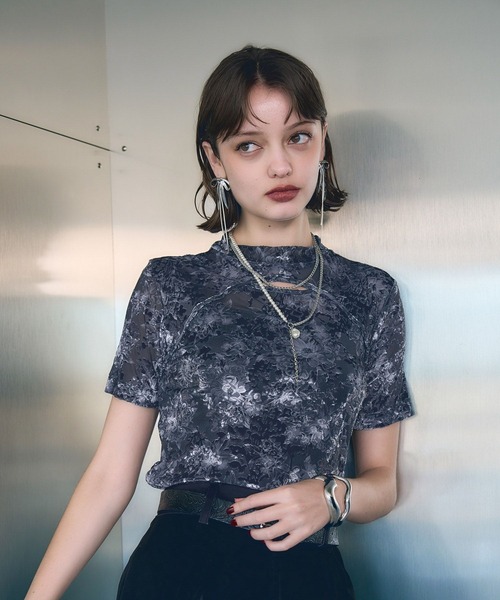 HARE（ハレ） tシャツ 半袖 フラワーフロッキーカット(HARE