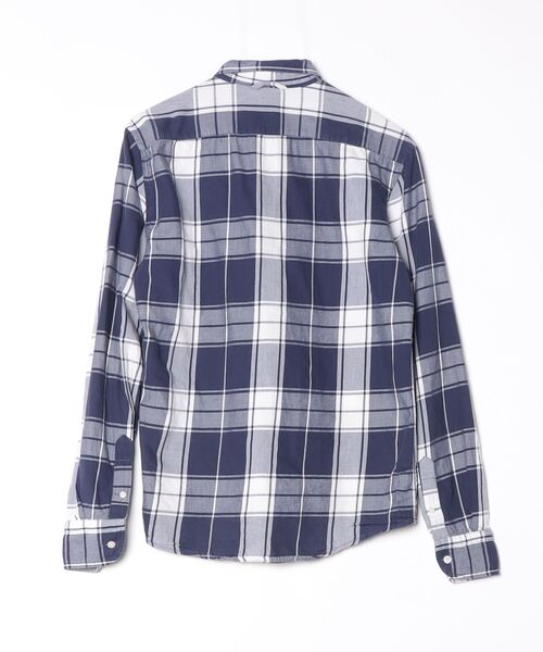 「FRANKLIN & MARSHALL」 チェック柄長袖シャツ M ブルー レディース_画像2
