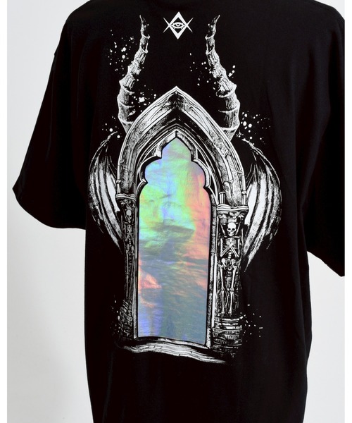 「REFLEM」 半袖Tシャツ FREE ブラック×レッド レディース_画像2
