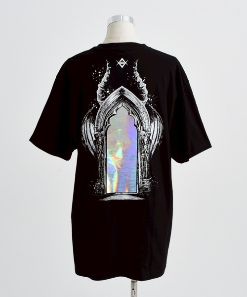 「REFLEM」 半袖Tシャツ FREE ブラック×レッド レディース_画像5
