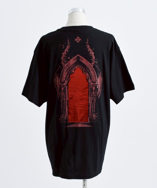 「REFLEM」 半袖Tシャツ FREE ブラック×レッド レディース_画像7