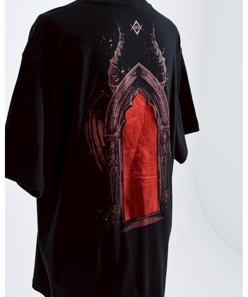 「REFLEM」 半袖Tシャツ FREE ブラック×レッド レディース_画像8