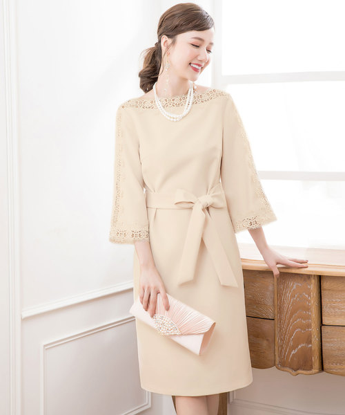 DRESS STAR（ドレススター） ドレス 結婚式ワンピースレース7分袖