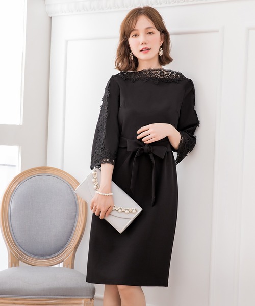 DRESS STAR（ドレススター） ドレス 結婚式ワンピースレース7分袖