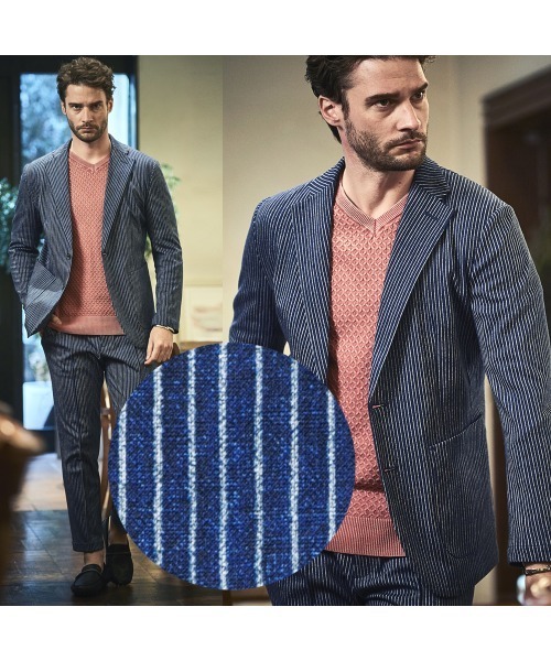 37 割引ネイビー ブルー 44 メンズ Sサイズ相当 46 メンズ Mサイズ相当 48 メンズ Lサイズ相当 50 メンズ Xlサイズ相当 絶品 ジャケット テーラードジャケット デニム風プリントジャケット セットアップ ジャケット メンズファッション ファッション