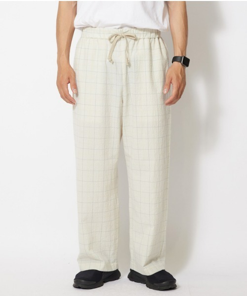 Co/Pe Washer Check Pants L Ecru(PA-23SU20104EC) | パンツの