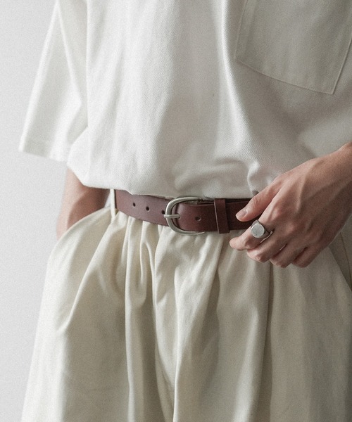 RUUBON ベルト 「RUUBON」cow leather plain belt / カウレザー